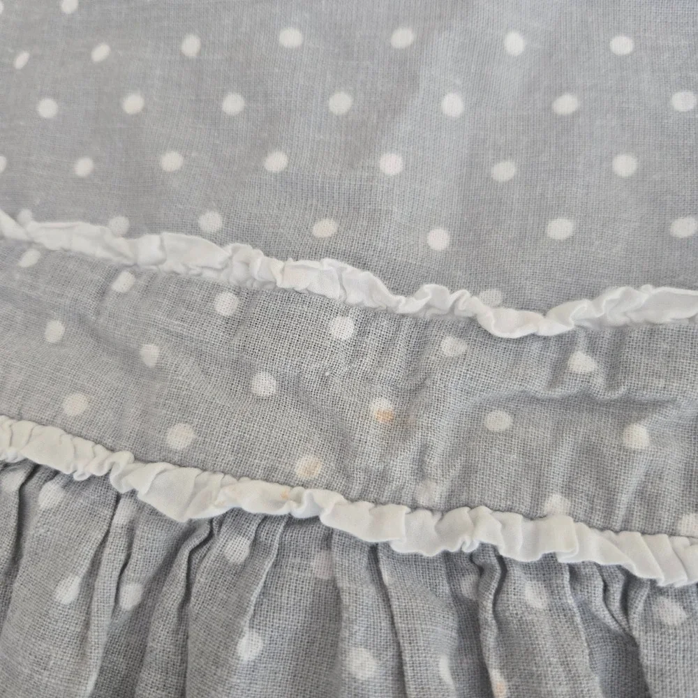Edgehill Collection Toddler Girl Blue Polka Dot Ruffle Dress 2T Cap Sleeve